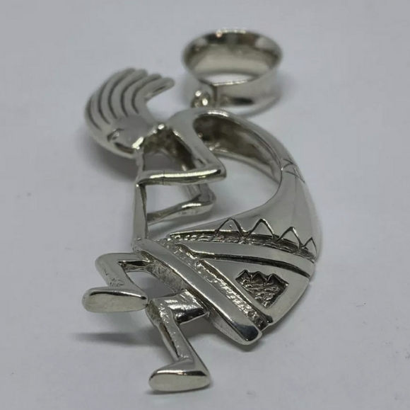 Large Kokopelli 925 Sterling Silver Native American Pendant 24.5g Arizona USA - Picture 4 of 5